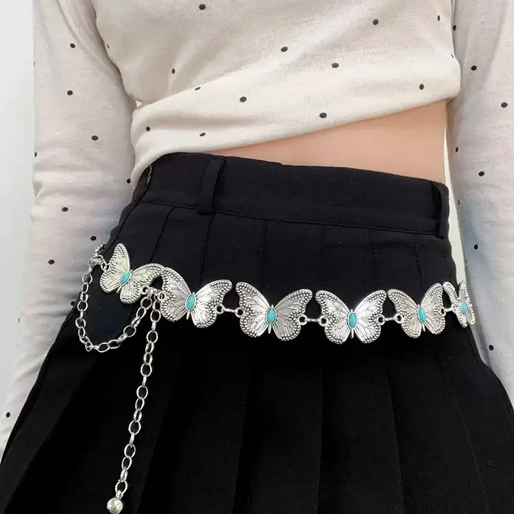 Halloween Rhinestone Waist Chain Belt with Stars Pendant - Image 3
