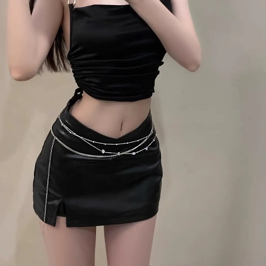 Halloween Rhinestone Waist Chain Belt with Stars Pendant - Image 8