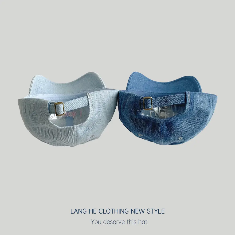 Men's Blue & Gray Letter Smiley Denim Cap - Image 7