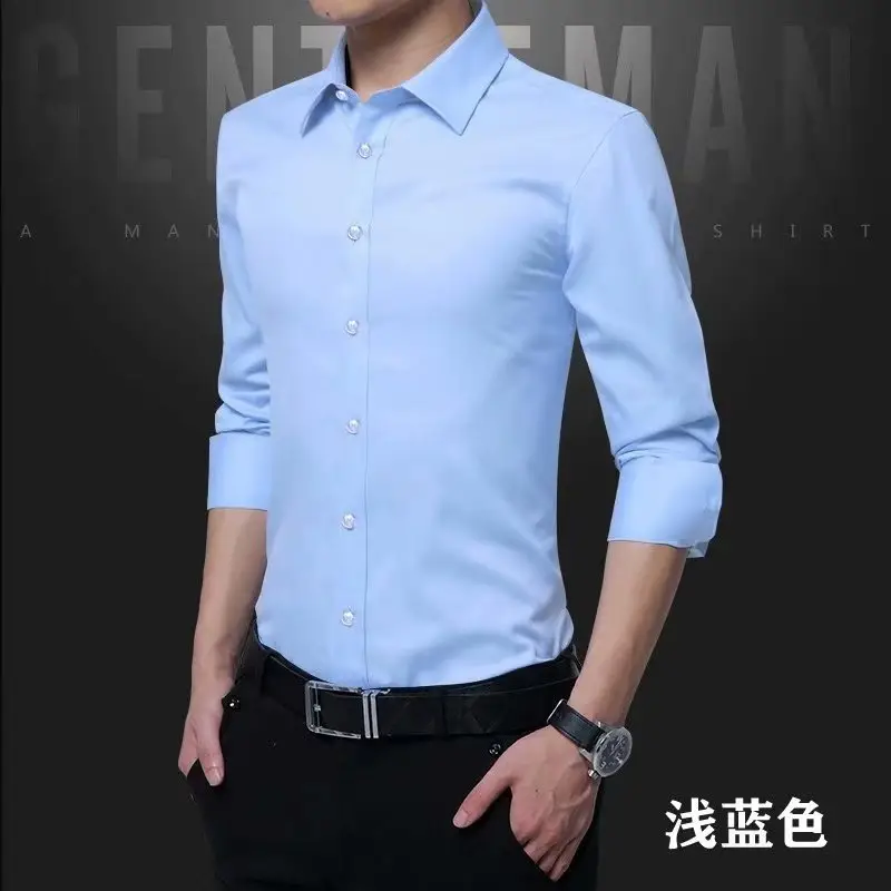 Men's Long-Sleeve Slim Fit Maroon Shirt - Image 4