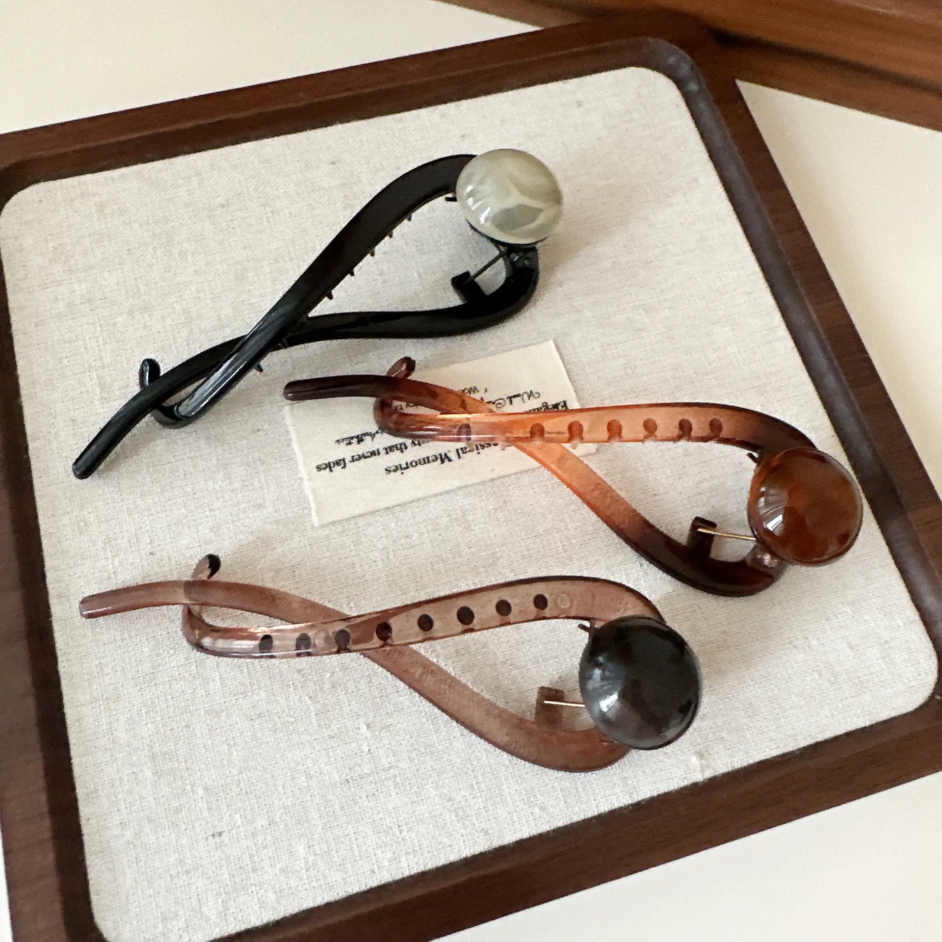 Simple Brown Pearl Hair Clip for Women - Image 8