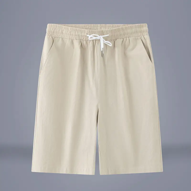 Men Pure Cotton Summer Shorts Rose White Drawstring - Image 6