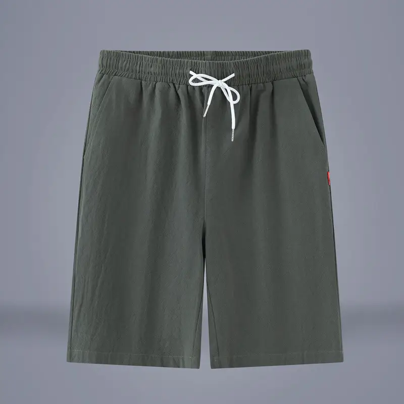 Men Pure Cotton Summer Shorts Rose White Drawstring - Image 7