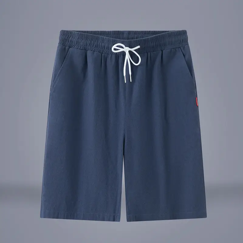 Men Pure Cotton Summer Shorts Rose White Drawstring - Image 8