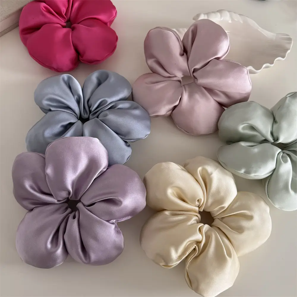 Black 3D Flower Hair Ring for Women - Image 14
