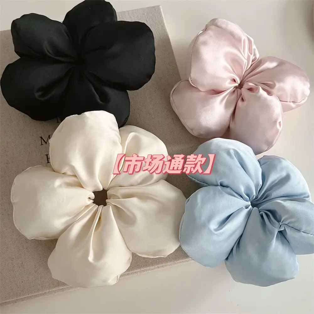 Black 3D Flower Hair Ring for Women — feature 32