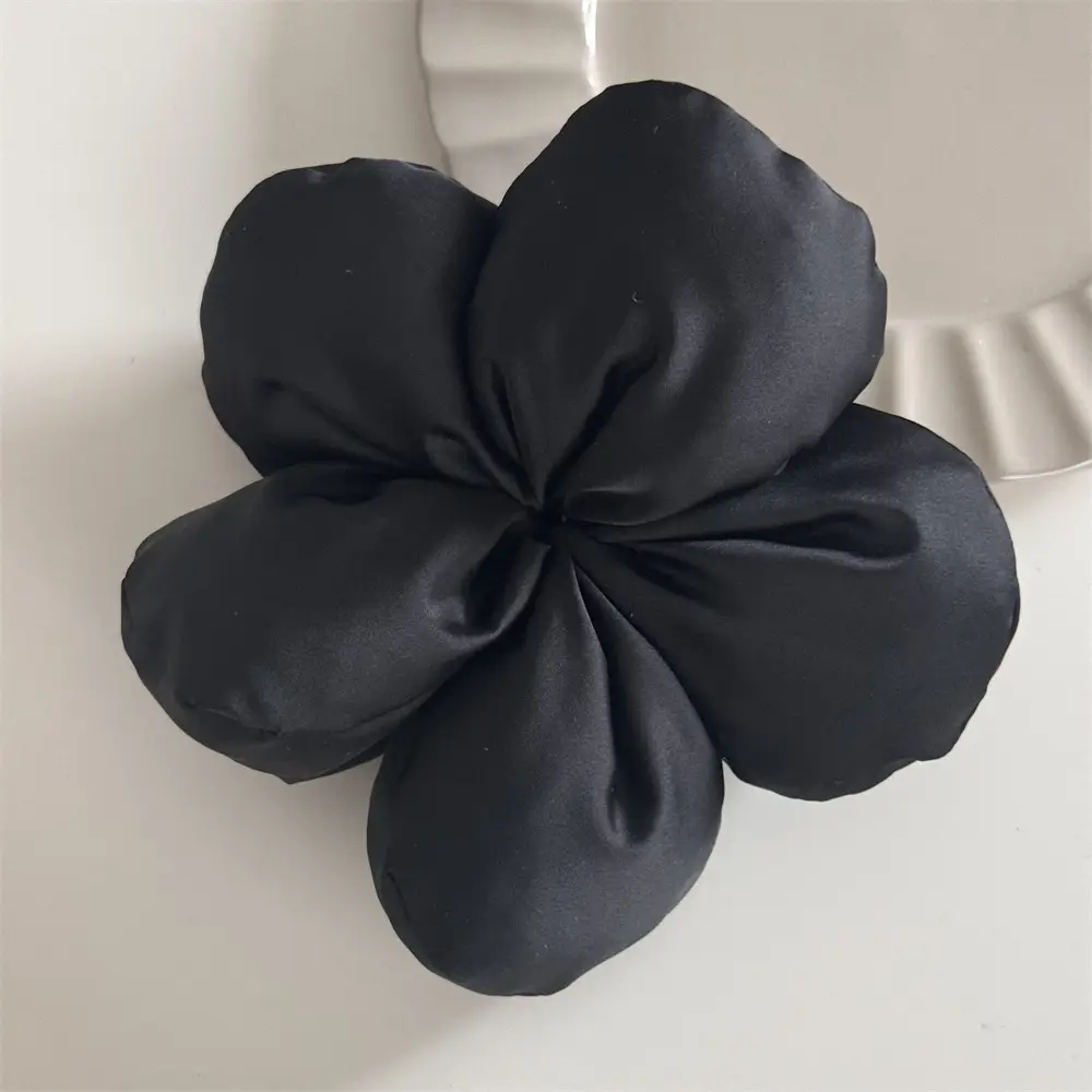 Black 3D Flower Hair Ring for Women — feature 36