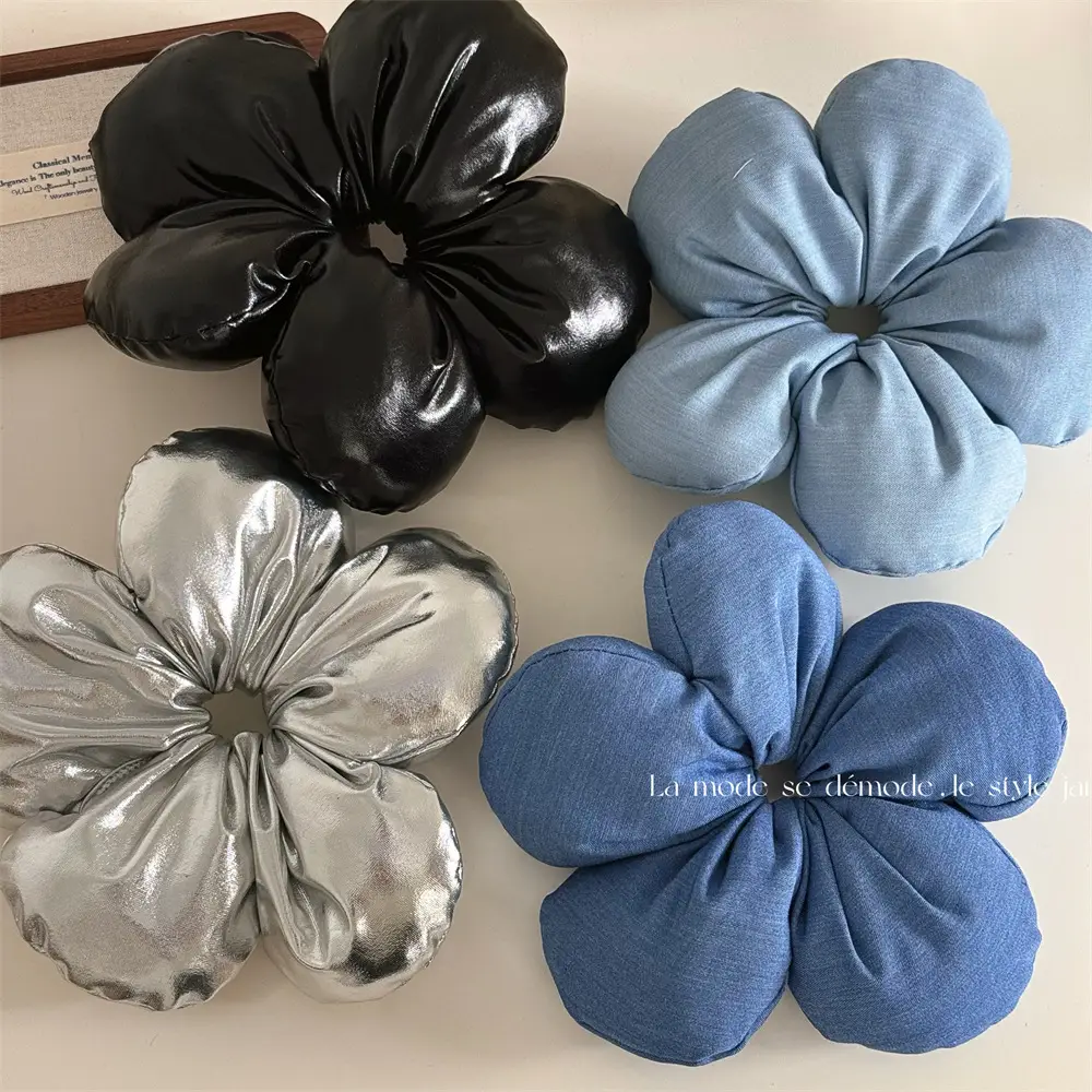 Black 3D Flower Hair Ring for Women — feature 38