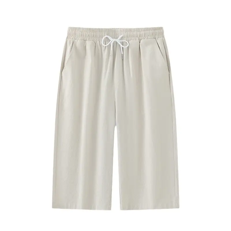 Men Cotton Linen Capri Shorts Plus Size Summer - Image 11