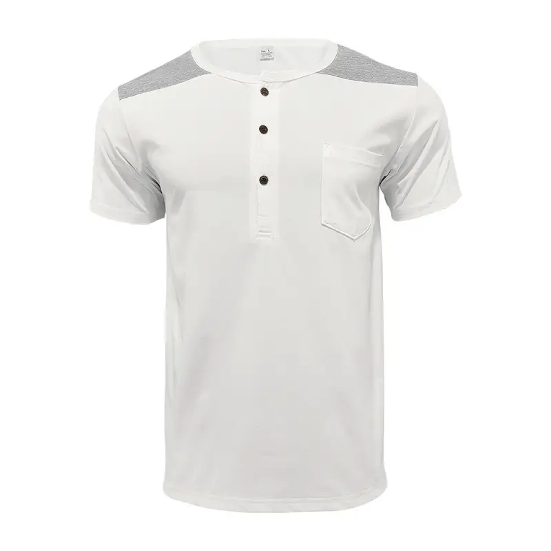 Men's 2025 Cotton Short Sleeve V-Neck T-Shirt White — feature 4