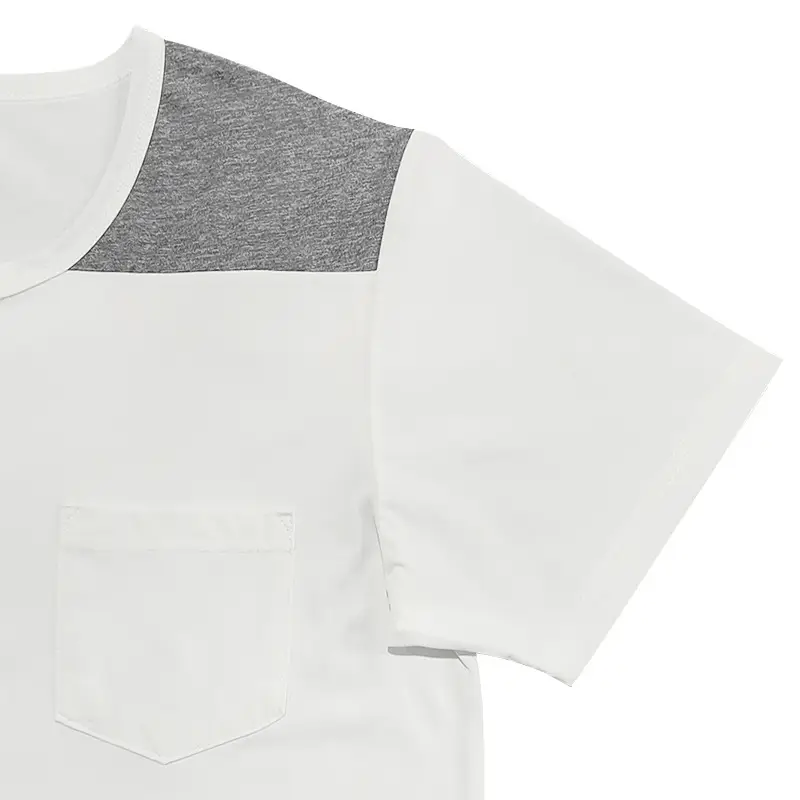 Men's 2025 Cotton Short Sleeve V-Neck T-Shirt White — feature 9