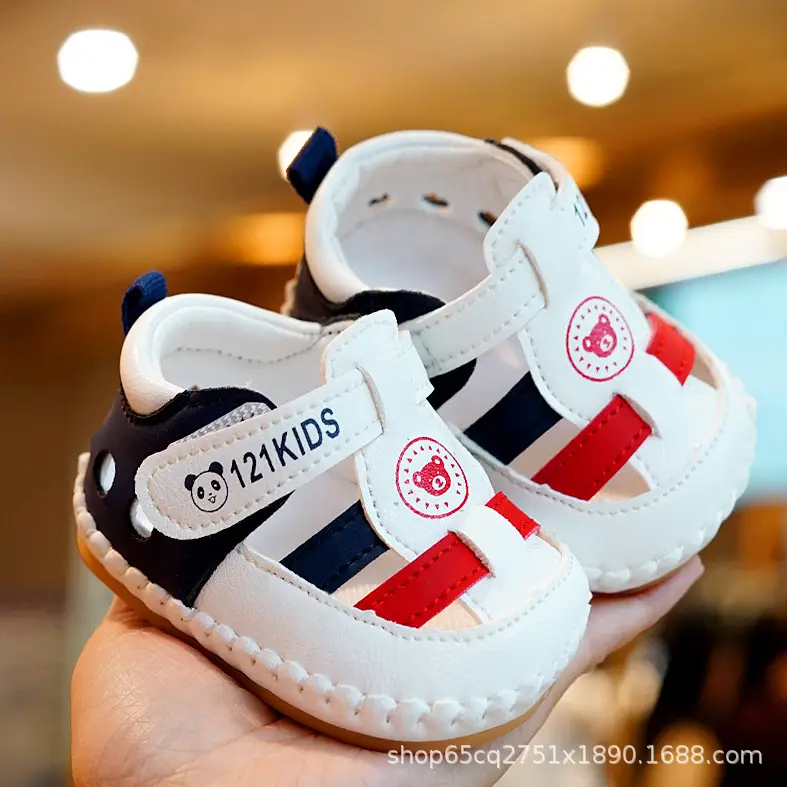 Baby Sandals White Blue Red 0-1 Year Old Non-Slip
