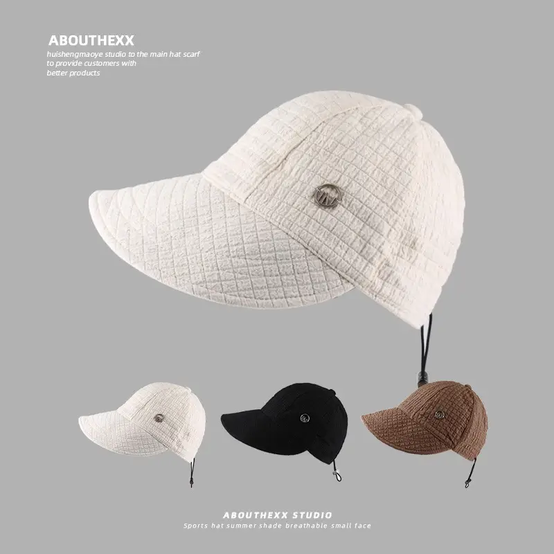 Women's Wide-brimmed Korean Style Sun Hat Black Brown White - Image 5