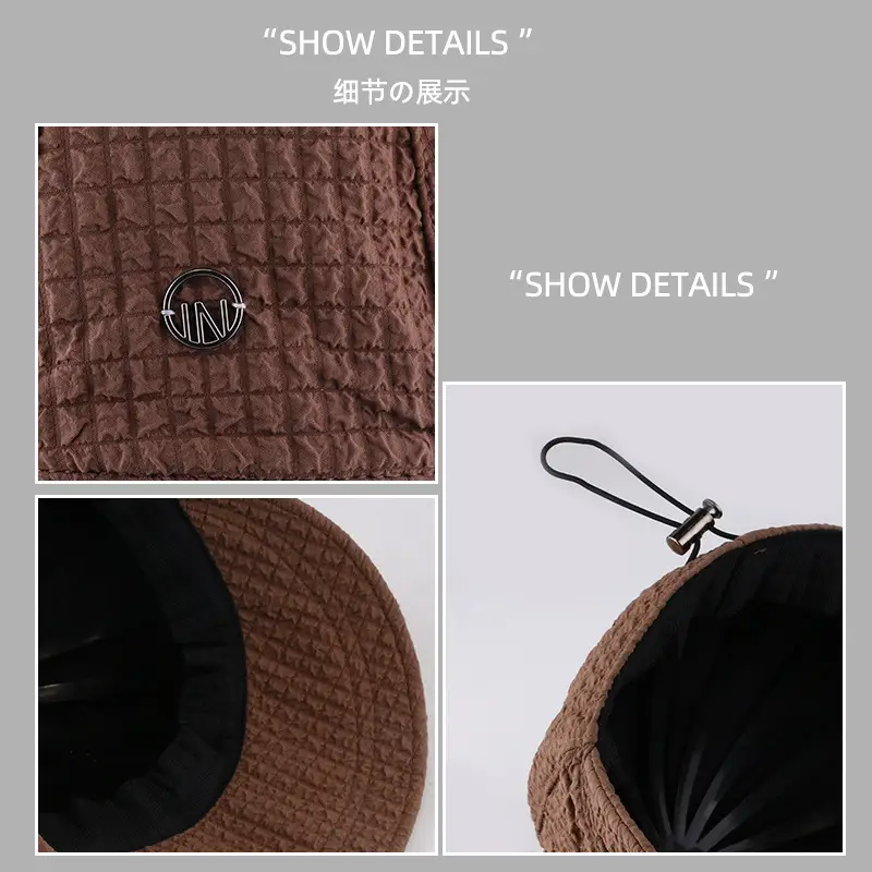 Women's Wide-brimmed Korean Style Sun Hat Black Brown White - Image 6