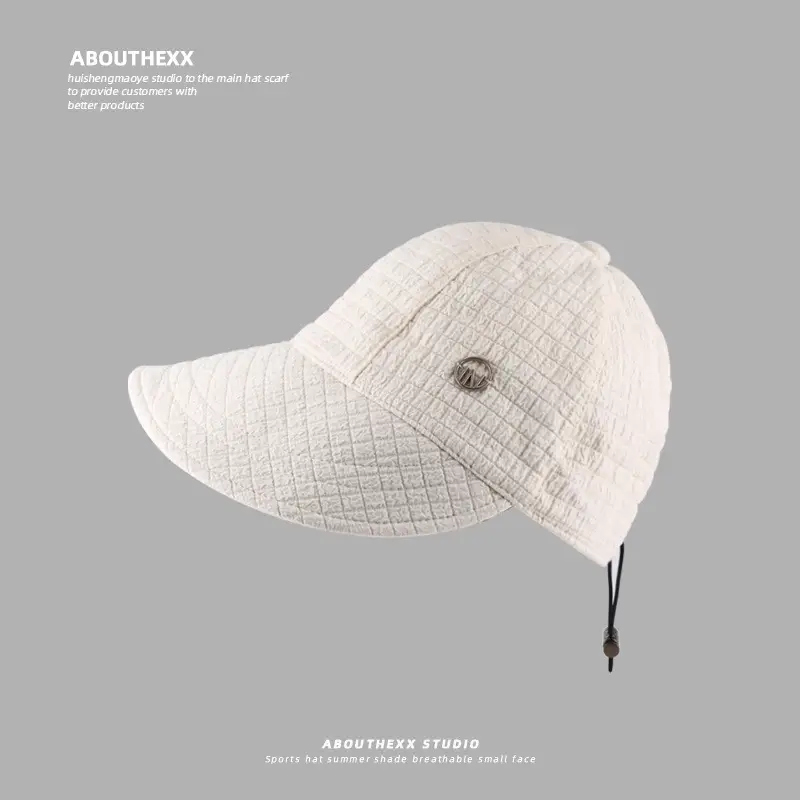 Women's Wide-brimmed Korean Style Sun Hat Black Brown White - Image 3