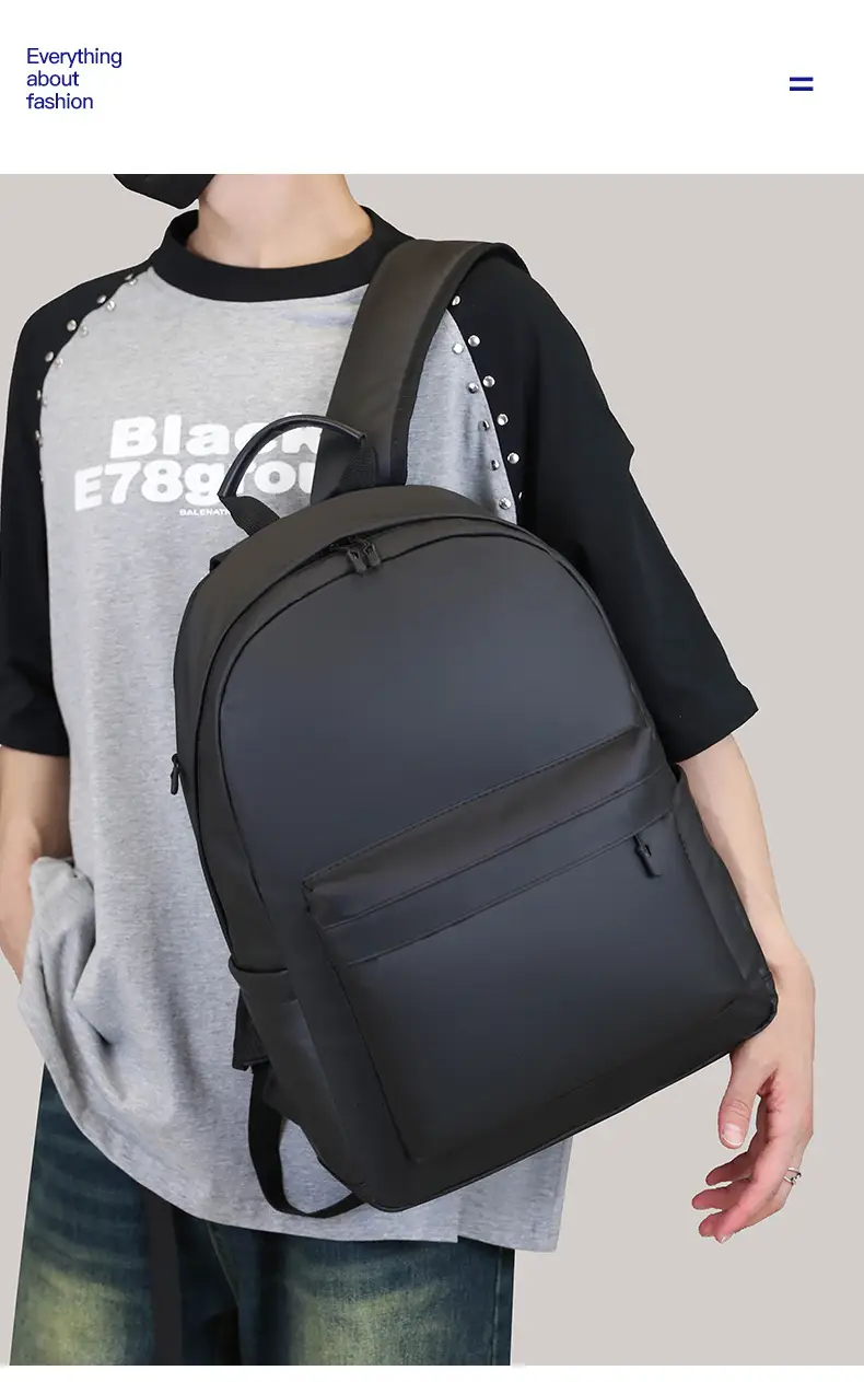 Trendy Leather Film Backpack Men's Large Capacity Casual Backpack Business Travel Multifunctional Laptop Backpack — feature 12