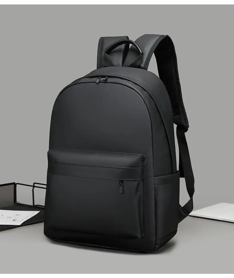 Trendy Leather Film Backpack Men's Large Capacity Casual Backpack Business Travel Multifunctional Laptop Backpack — feature 9