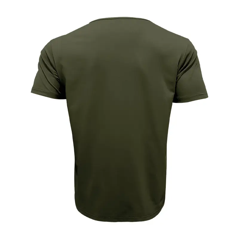 Men's Olive Green V-Neck Slim Fit T-Shirt — feature 25