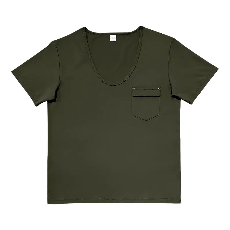 Men's Olive Green V-Neck Slim Fit T-Shirt — feature 26