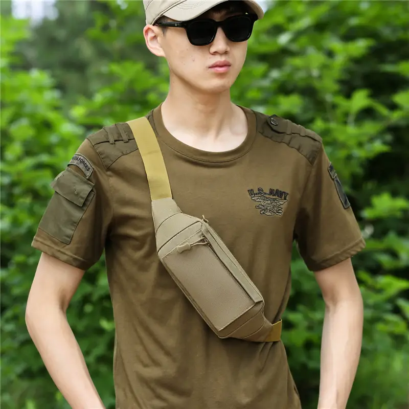Men's Waterproof Tactical Waist Bag Brown - Image 9