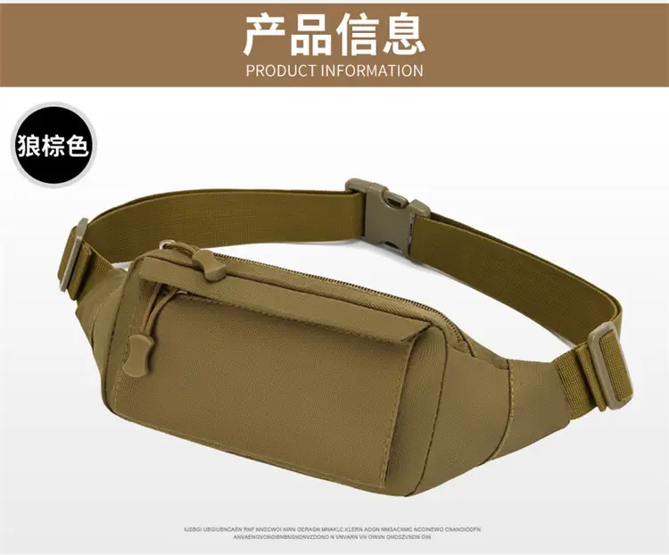 Men's Waterproof Tactical Waist Bag Brown — feature 12