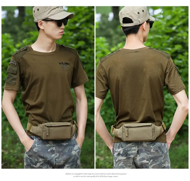Men's Waterproof Tactical Waist Bag Brown — feature 34
