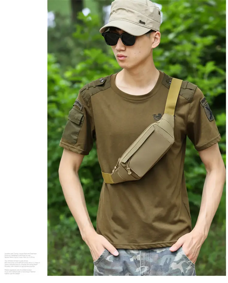 Men's Waterproof Tactical Waist Bag Brown — feature 36