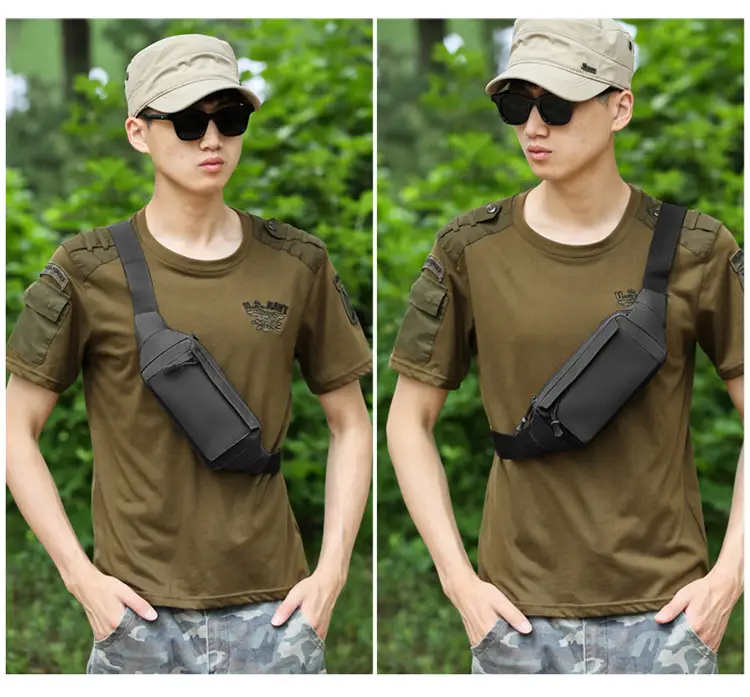 Men's Waterproof Tactical Waist Bag Brown — feature 39