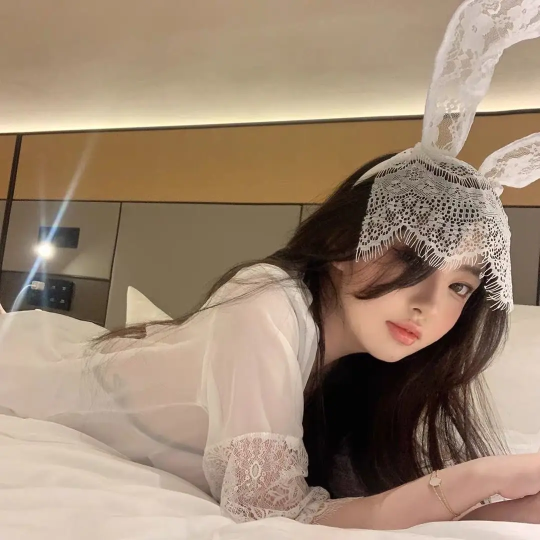 Sexy Lace Rabbit Ear Mask Headband Female Internet Celebrant — feature 11