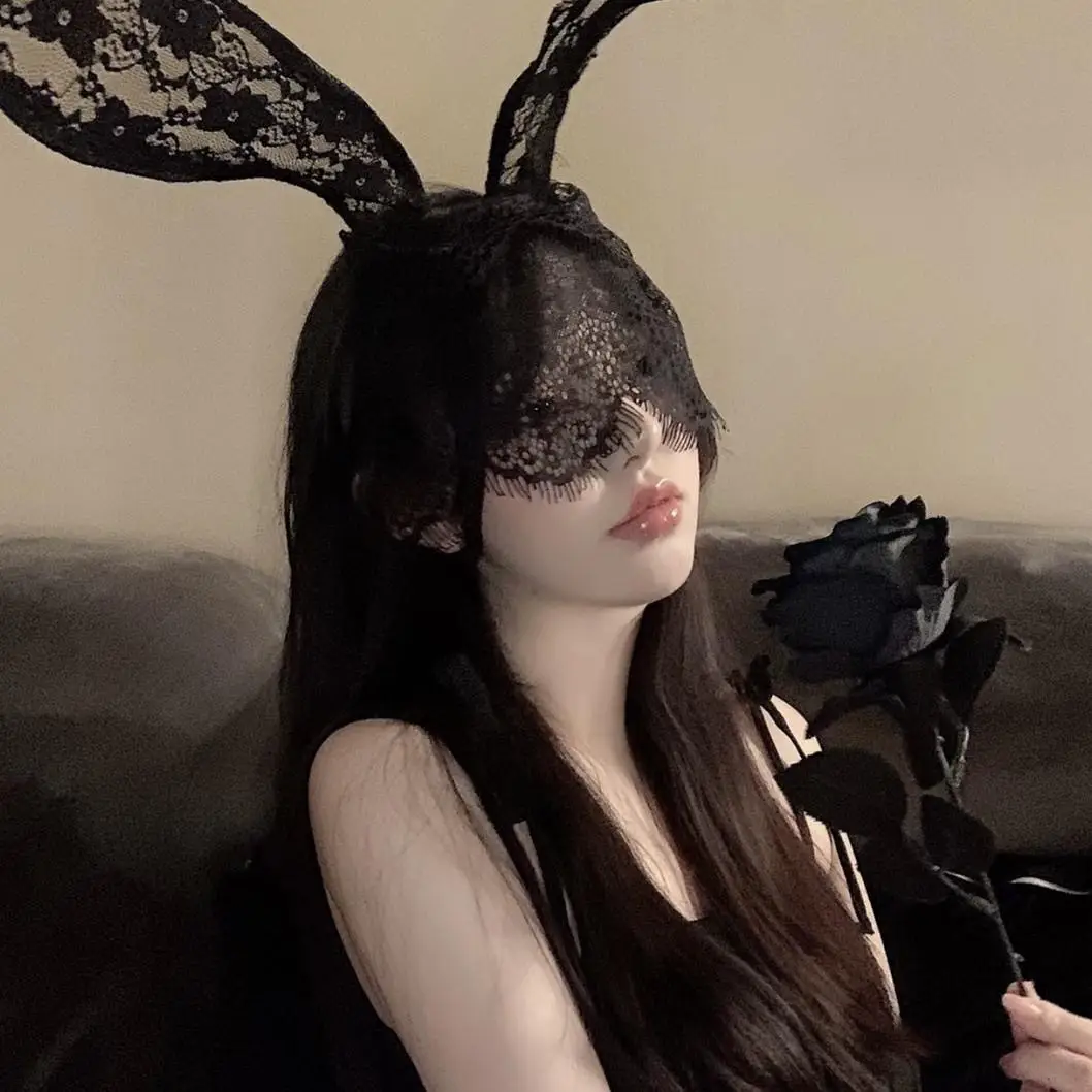 Sexy Lace Rabbit Ear Mask Headband Female Internet Celebrant — feature 8
