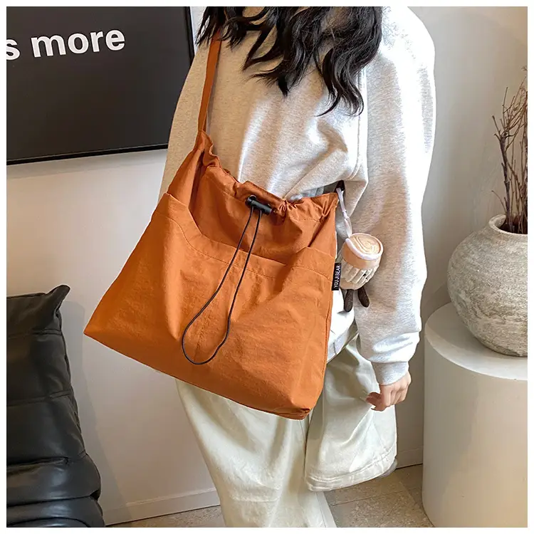 Women's Canvas Shoulder Bag Large Capacity Tan — feature 18