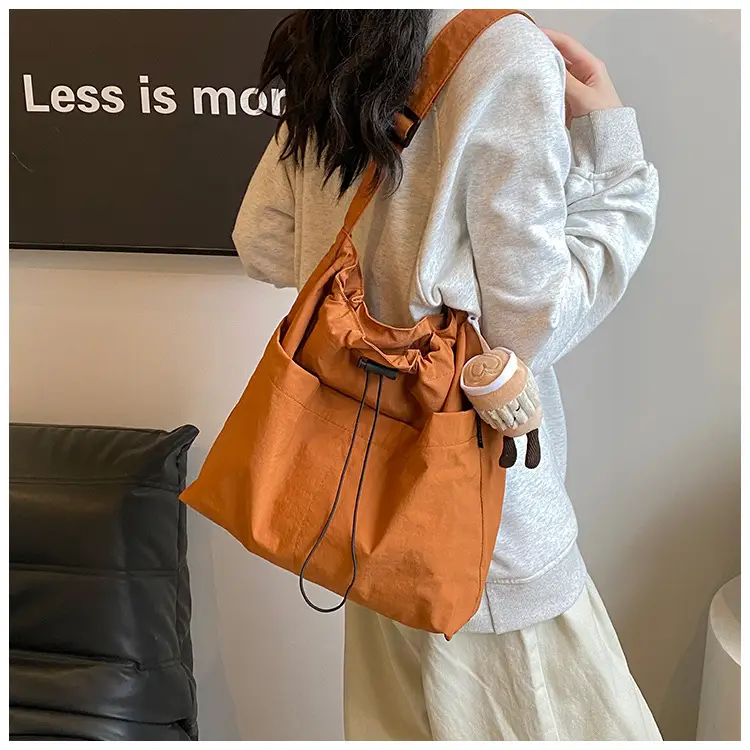 Women's Canvas Shoulder Bag Large Capacity Tan — feature 20