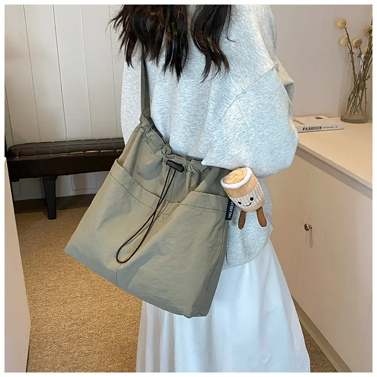Women's Canvas Shoulder Bag Large Capacity Tan — feature 22