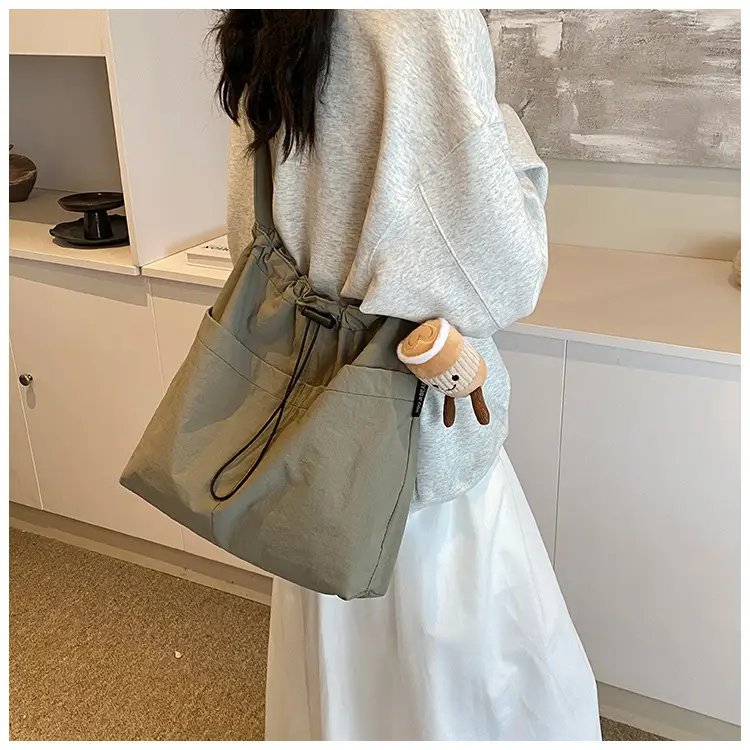 Women's Canvas Shoulder Bag Large Capacity Tan — feature 23