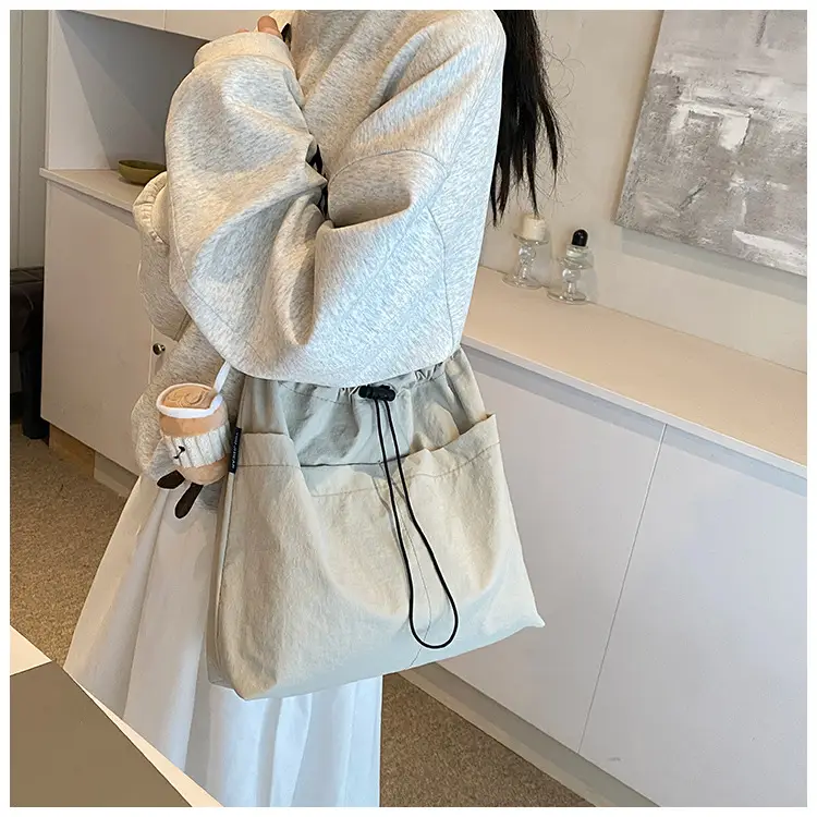 Women's Canvas Shoulder Bag Large Capacity Tan — feature 25