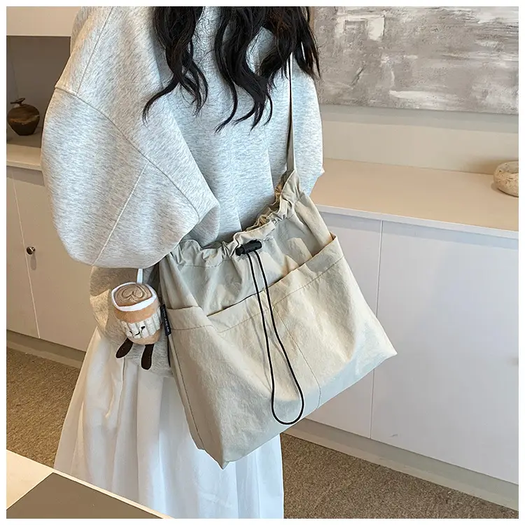 Women's Canvas Shoulder Bag Large Capacity Tan — feature 26