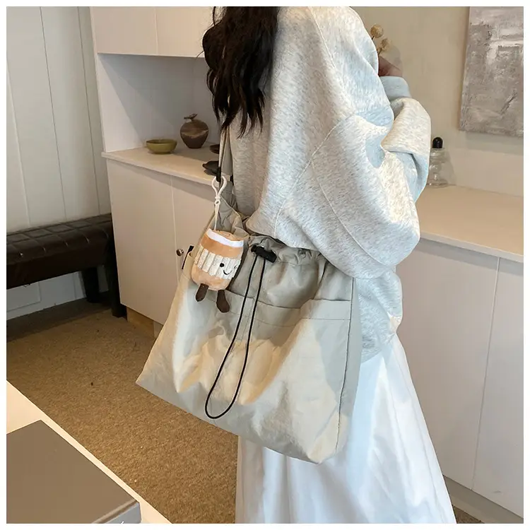 Women's Canvas Shoulder Bag Large Capacity Tan — feature 28