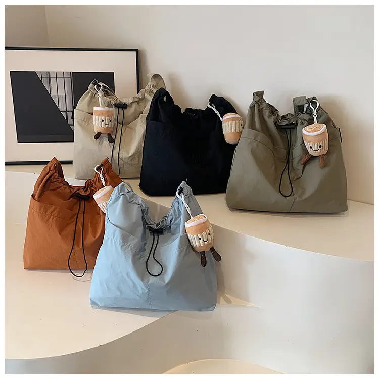 Women's Canvas Shoulder Bag Large Capacity Tan — feature 33