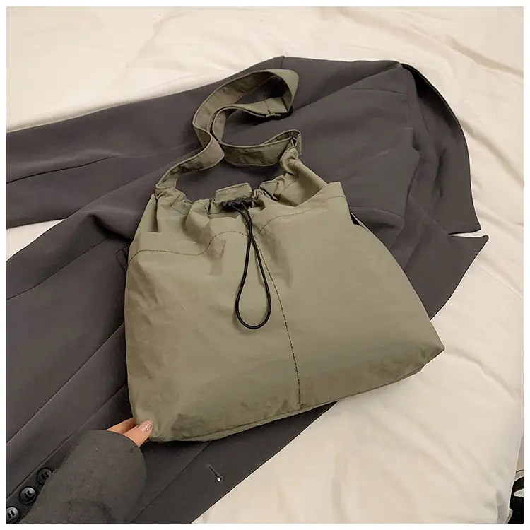Women's Canvas Shoulder Bag Large Capacity Tan - Image 2