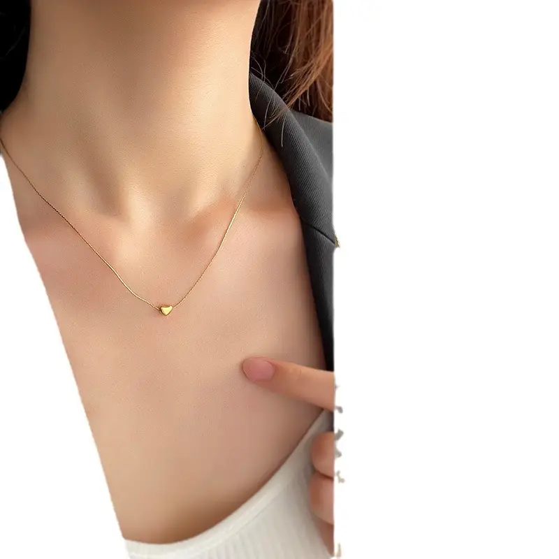 Gold Heart Necklace for Women Collarbone Chain 2024 - Image 5