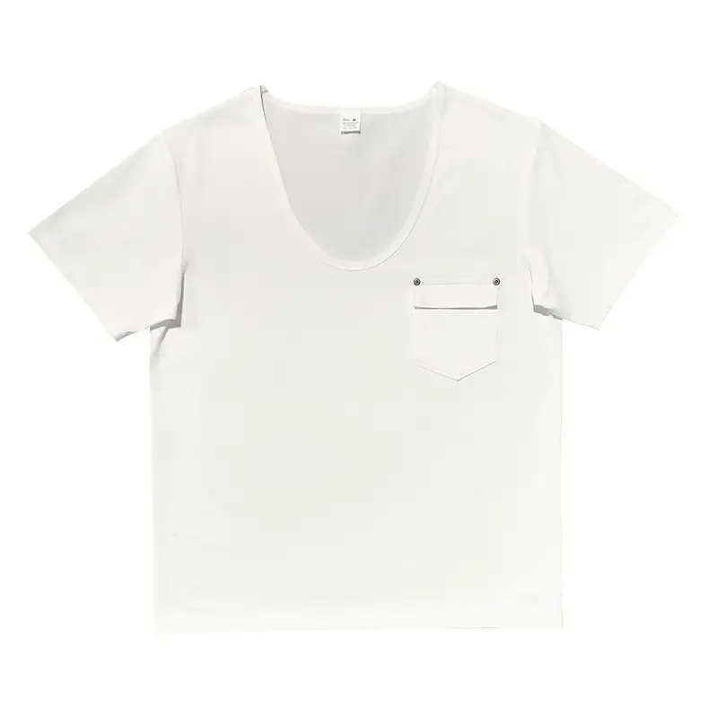Men Slim Fit U-Neck T-Shirt Grey Solid Color — feature 10