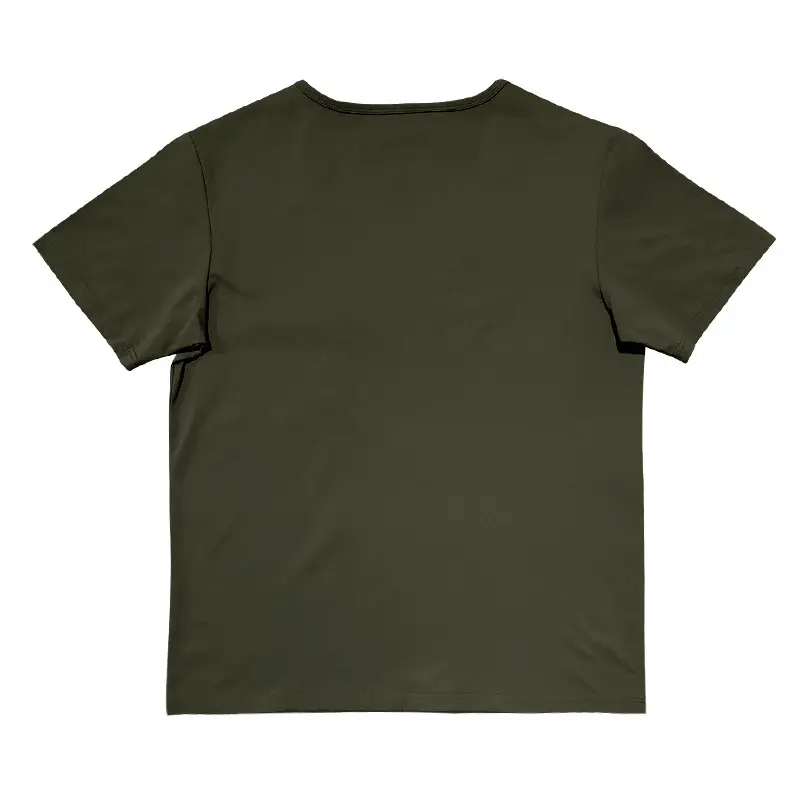 Men Slim Fit U-Neck T-Shirt Grey Solid Color — feature 27