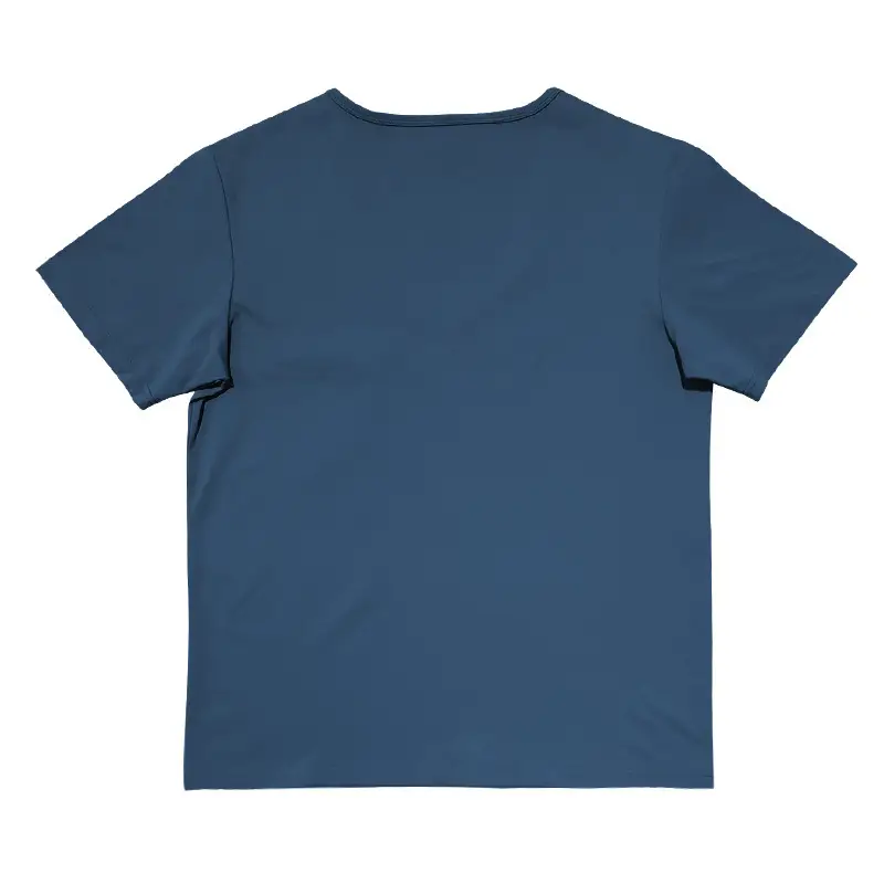Men Slim Fit U-Neck T-Shirt Grey Solid Color — feature 35