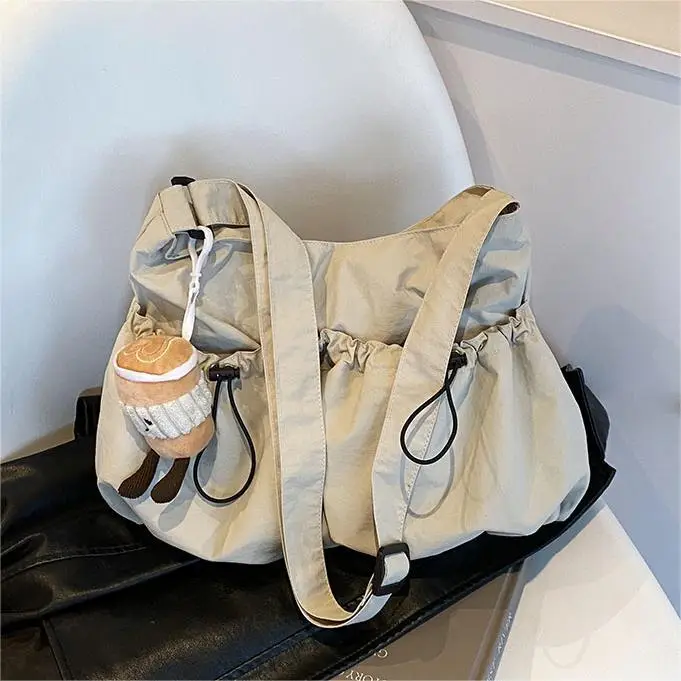 Women's Large Canvas Shoulder Bag Grey 2024 - Image 12