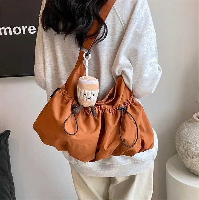 Women's Large Canvas Shoulder Bag Grey 2024 - Image 13