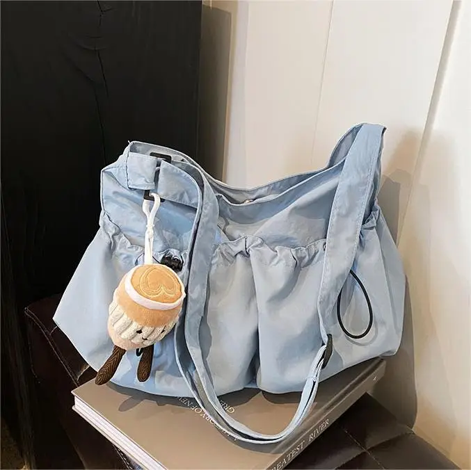 Women's Large Canvas Shoulder Bag Grey 2024 - Image 14