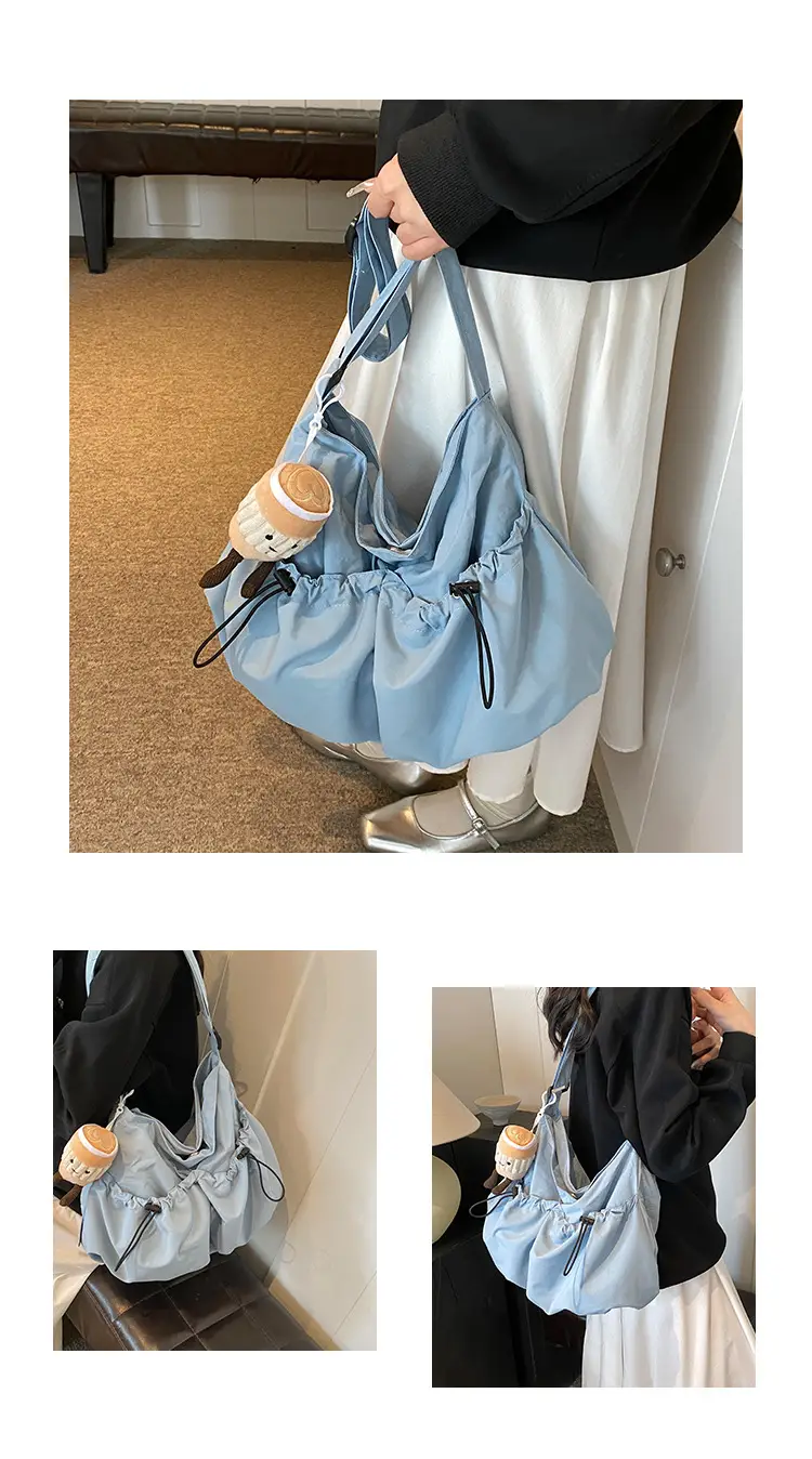 Women's Large Canvas Shoulder Bag Grey 2024 — feature 11