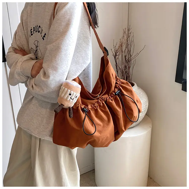 Women's Large Canvas Shoulder Bag Grey 2024 — feature 14