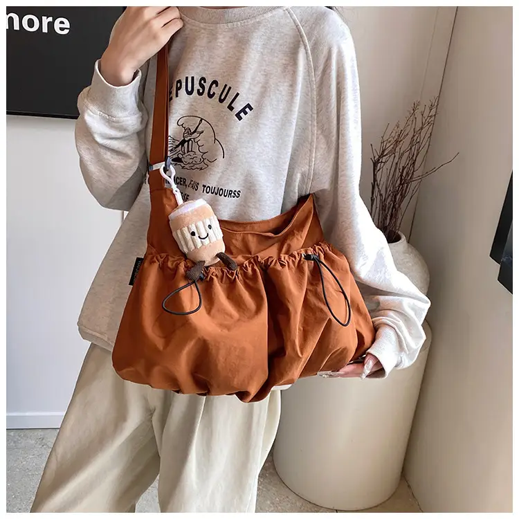 Women's Large Canvas Shoulder Bag Grey 2024 — feature 15