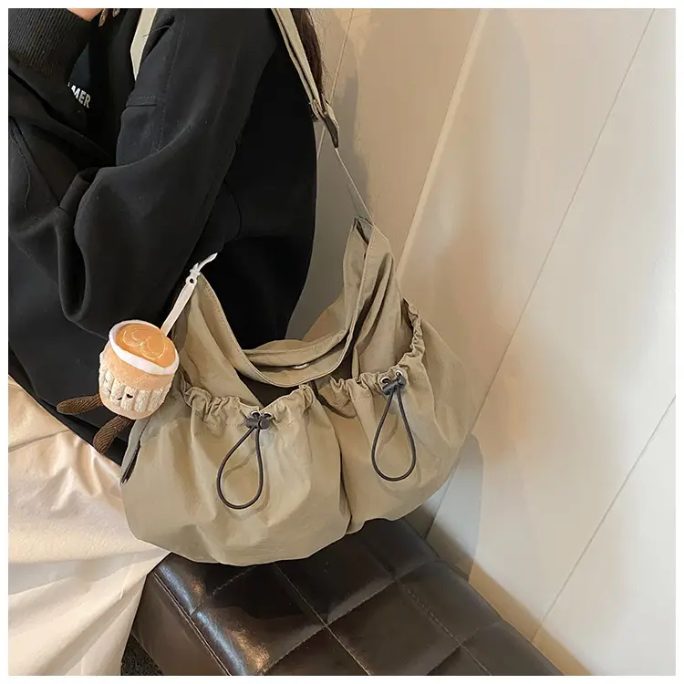 Women's Large Canvas Shoulder Bag Grey 2024 — feature 19